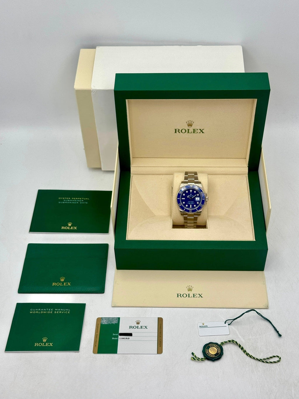 2016 Rolex Submariner Smurf 40mm 116619LB White Gold Blue Dial