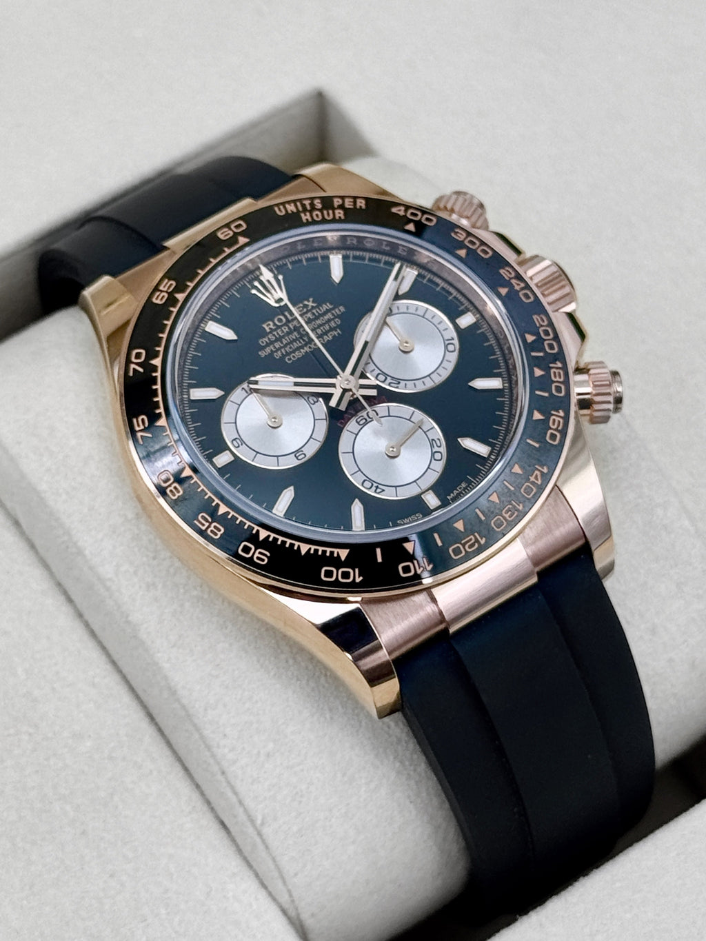 NEW 2025 Rolex Daytona 40mm 126515LN Rose Gold Oysterflex Black Dial