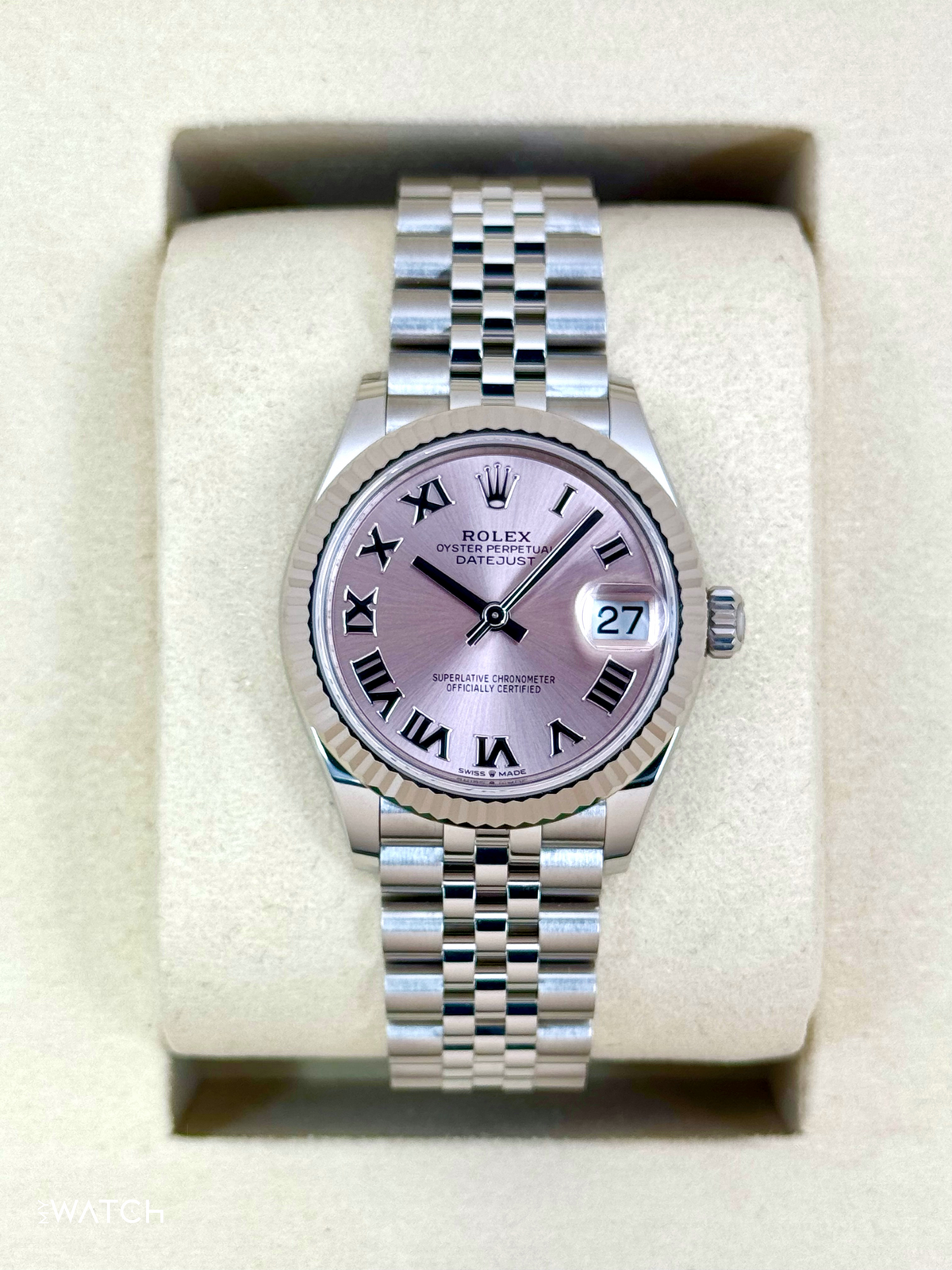 NEW 2025 Rolex Lady Datejust 31mm 278274 Stainless Steel Jubilee Pink Roman Dial