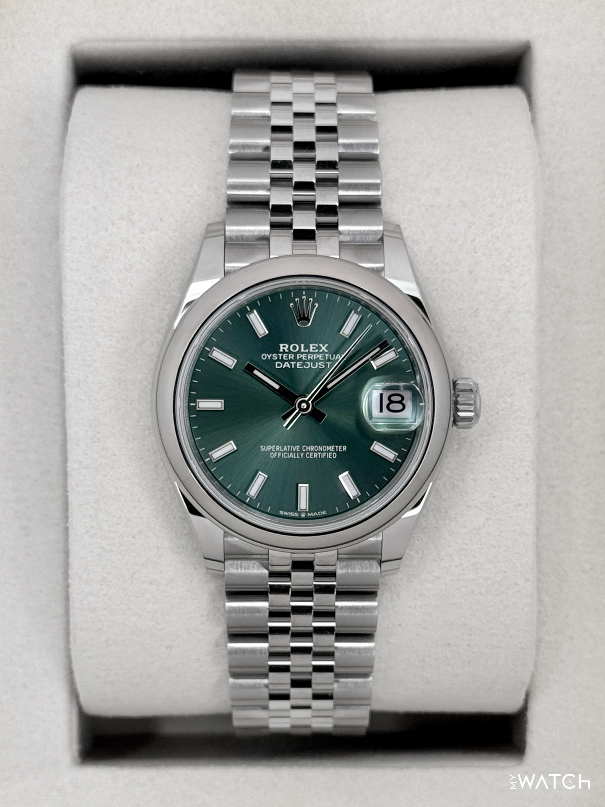 NEW 2026 Rolex Datejust 31mm 278240 Stainless Steel Jubilee Mint Green Dial