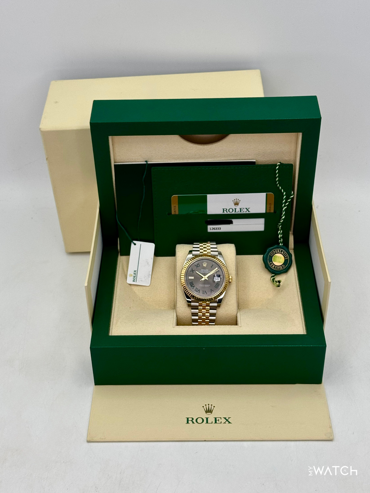 2020 Rolex Datejust 41mm 126333 Two-Tone Oyster Wimbledon Dial