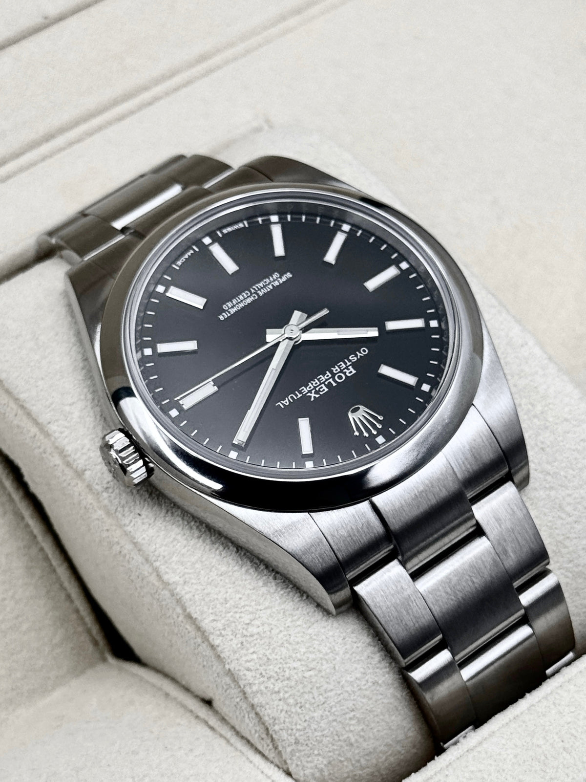 2019 Rolex Oyster Perpetual 39mm 114300 Stainless Steel Black Dial