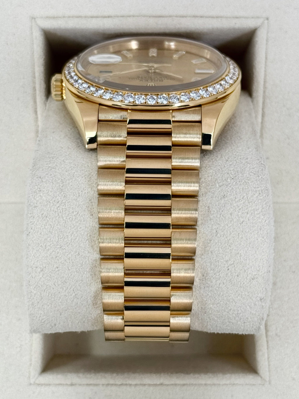 2021 Rolex Day-Date 40mm 228348RBR Presidential Champagne Diamond Dial