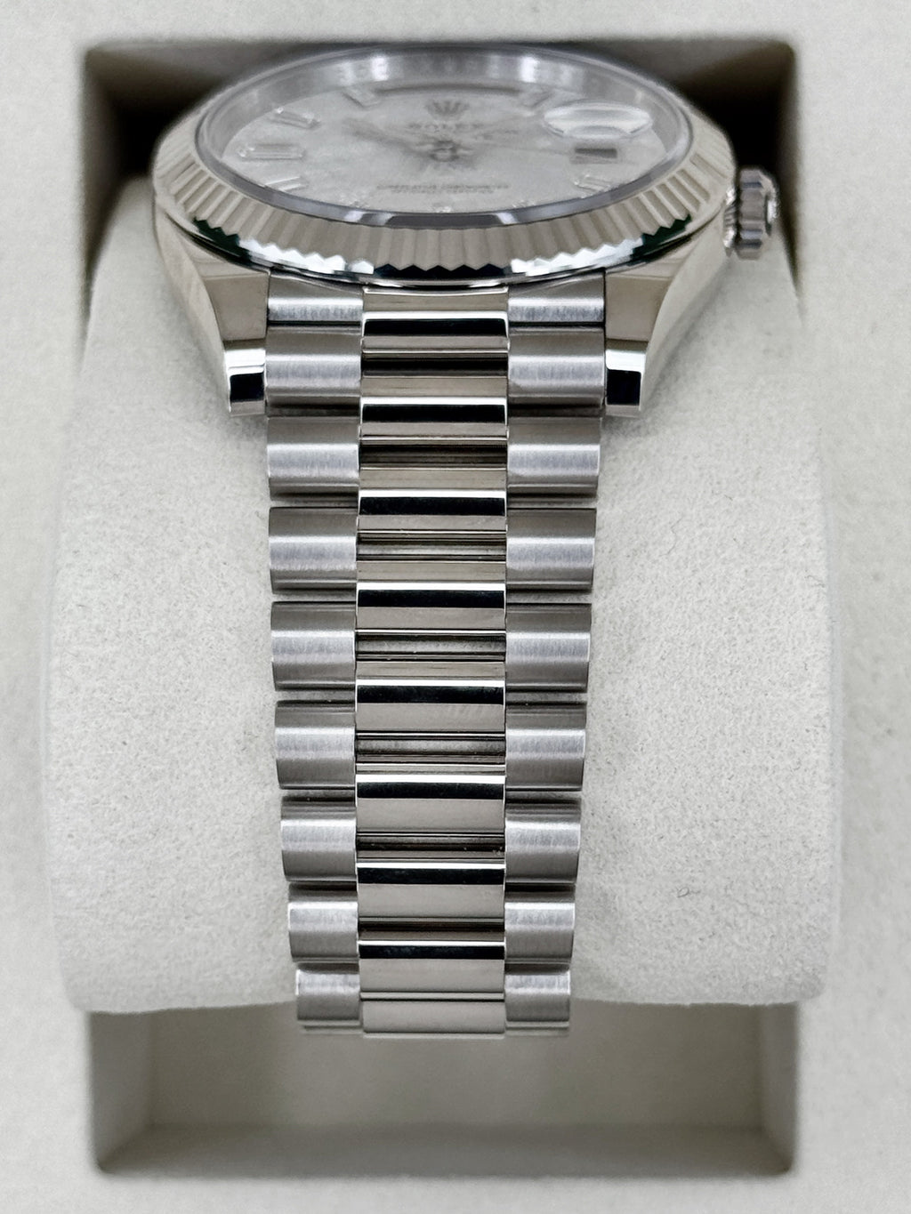 NEW 2026 Rolex Day-Date 40mm 228239 White Gold Meteorite Diamond Dial