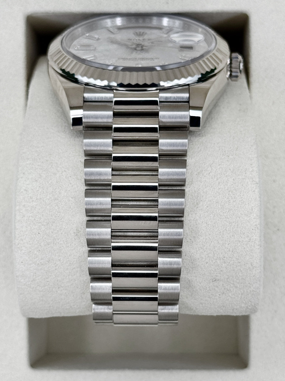 NEW 2026 Rolex Day-Date 40mm 228239 White Gold Meteorite Diamond Dial