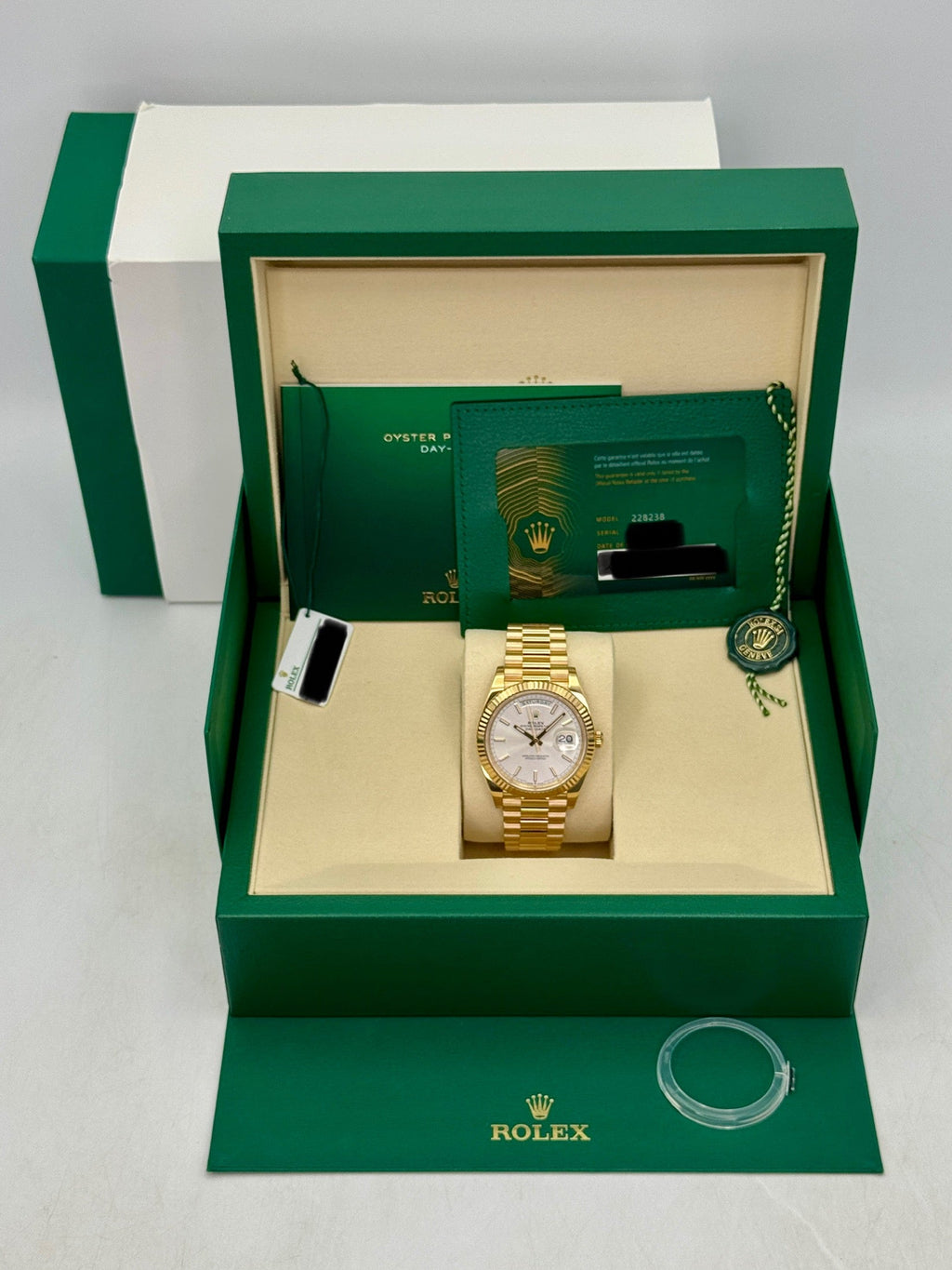 2026 Rolex Day-Date 40mm 228238 Presidential Silver Dial