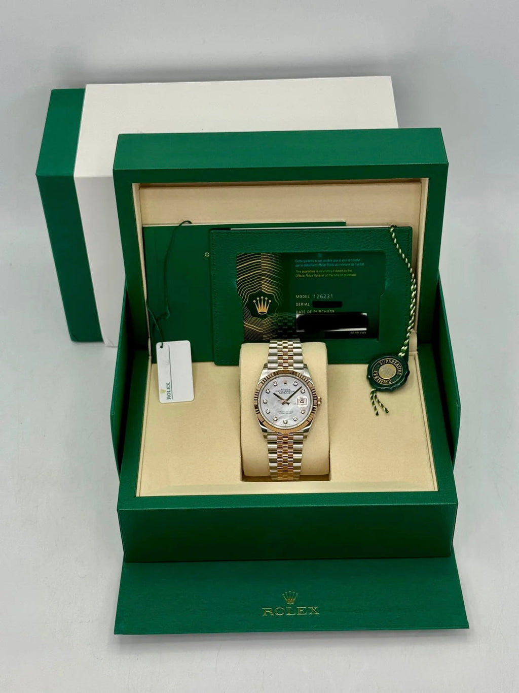 NEW 2026 Rolex Datejust 36mm 126231 Two-Tone Jubilee Mother of Pearl Diamond Dial