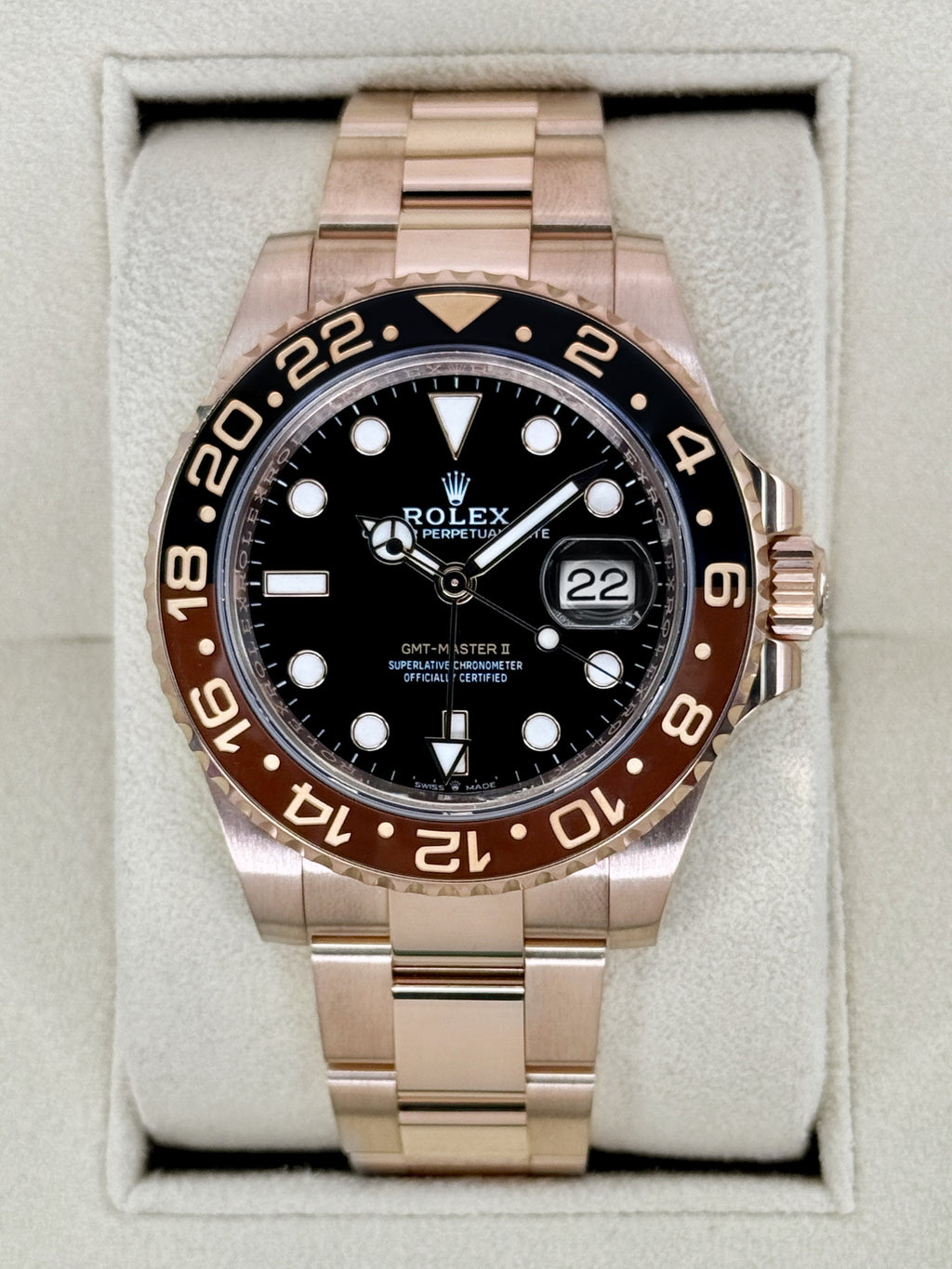 2024 Rolex GMT-Master II "Rootbeer" 40mm 126715CHNR Rose Gold