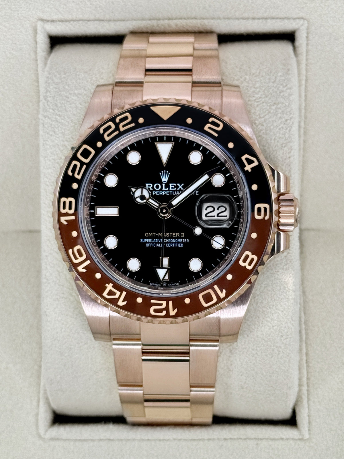 2024 Rolex GMT-Master II "Rootbeer" 40mm 126715CHNR Rose Gold