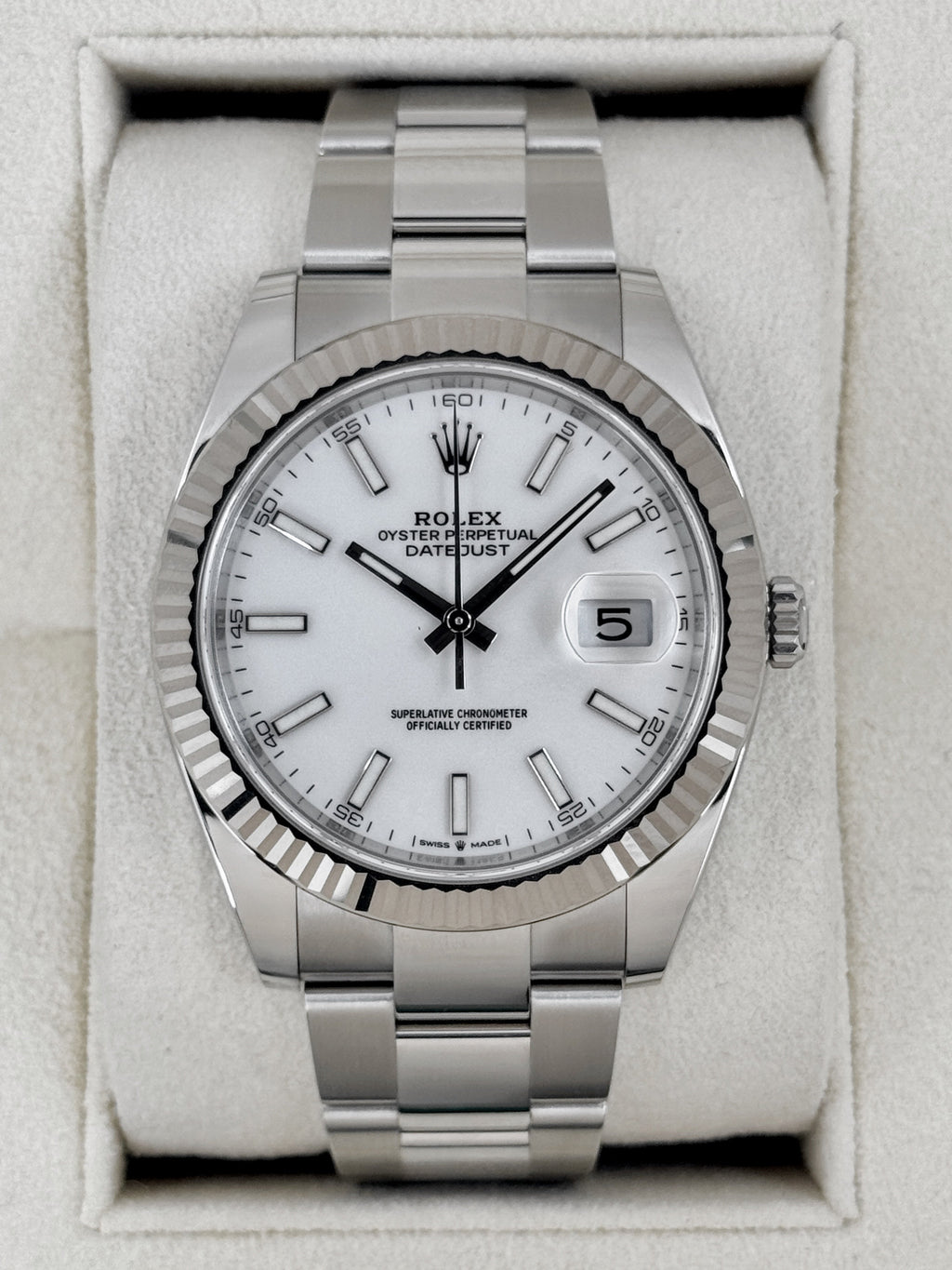 2022 Rolex Datejust 41mm 126334 Stainless Steel Oyster White Dial