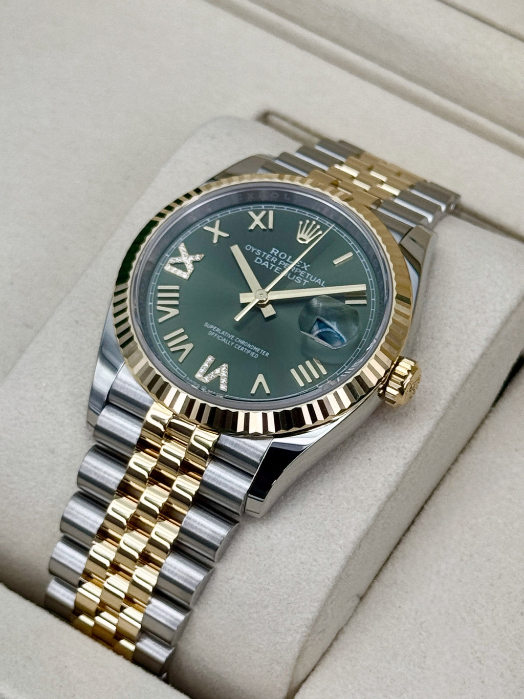 NEW 2026 Rolex Datejust 36mm 126233 Two-Tone Jubilee Green Diamond Dial