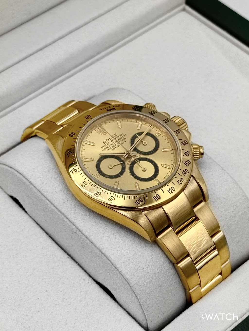 1997 Rolex Daytona 40mm 16528 Yellow Gold Champagne Dial