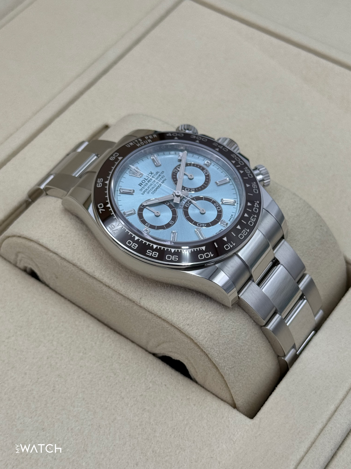 NEW 2026 Rolex Daytona 40mm 126506 Platinum Ice Blue Diamond Baguette Dial