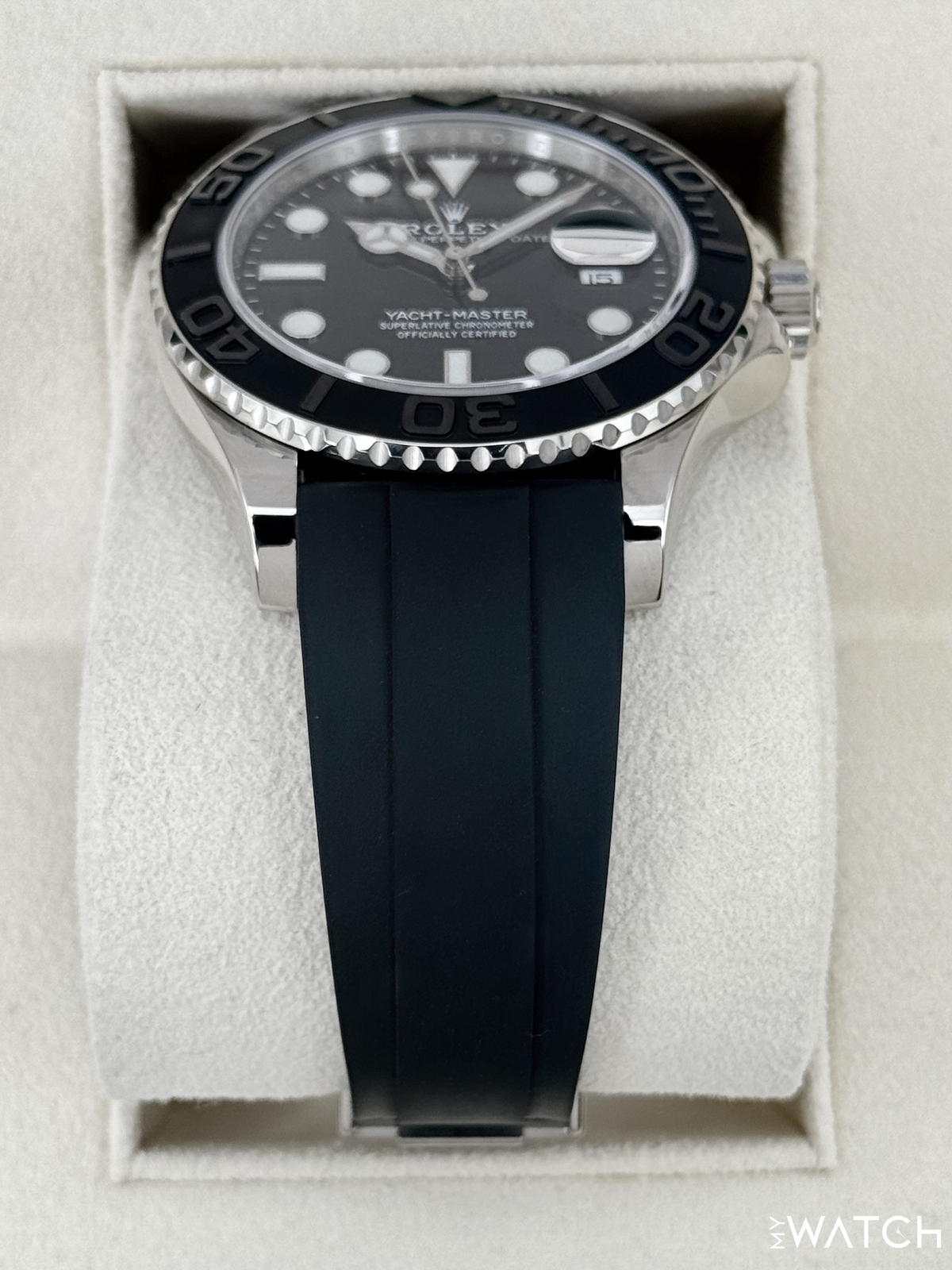 2021 Rolex Yacht-Master 42mm 226659 White Gold Oysterflex Black Dial