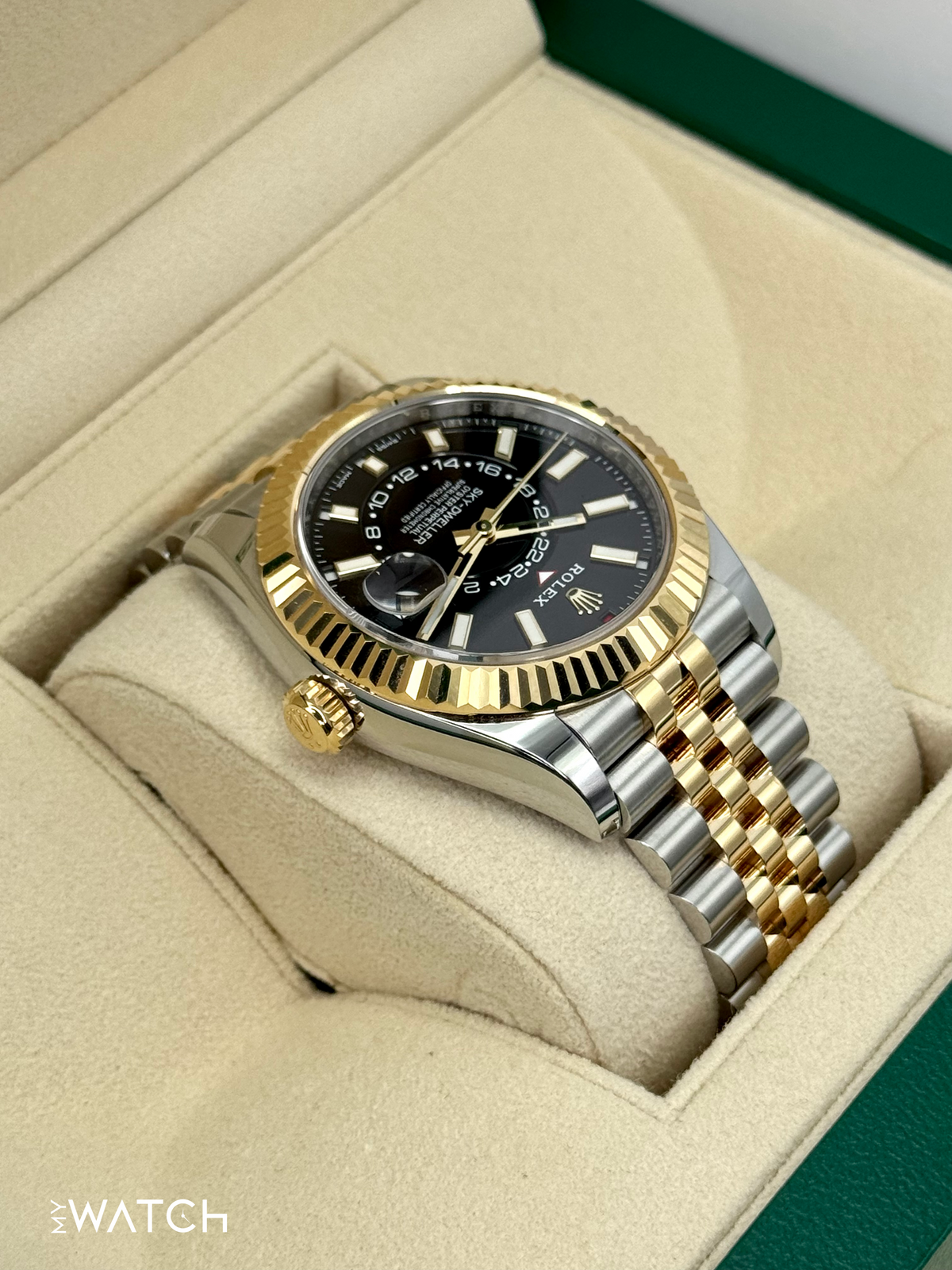 2023 Rolex Sky-Dweller 42mm 326933 Two-Tone Jubilee Black Dial