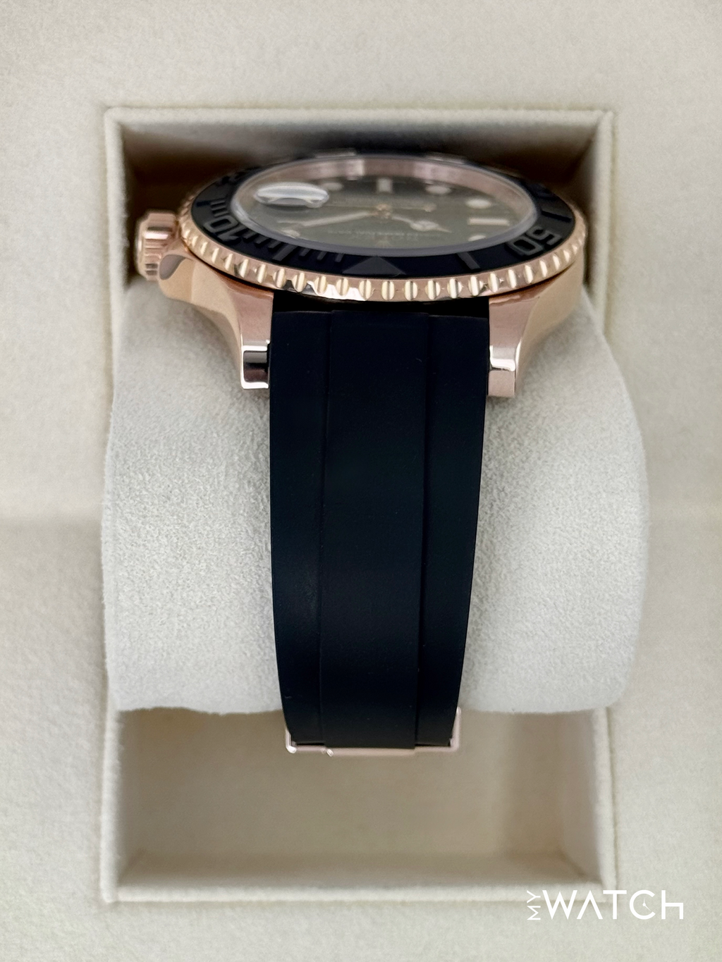 2016 Rolex Yacht-Master 40mm 116655 Rose Gold Oysterflex Black Dial