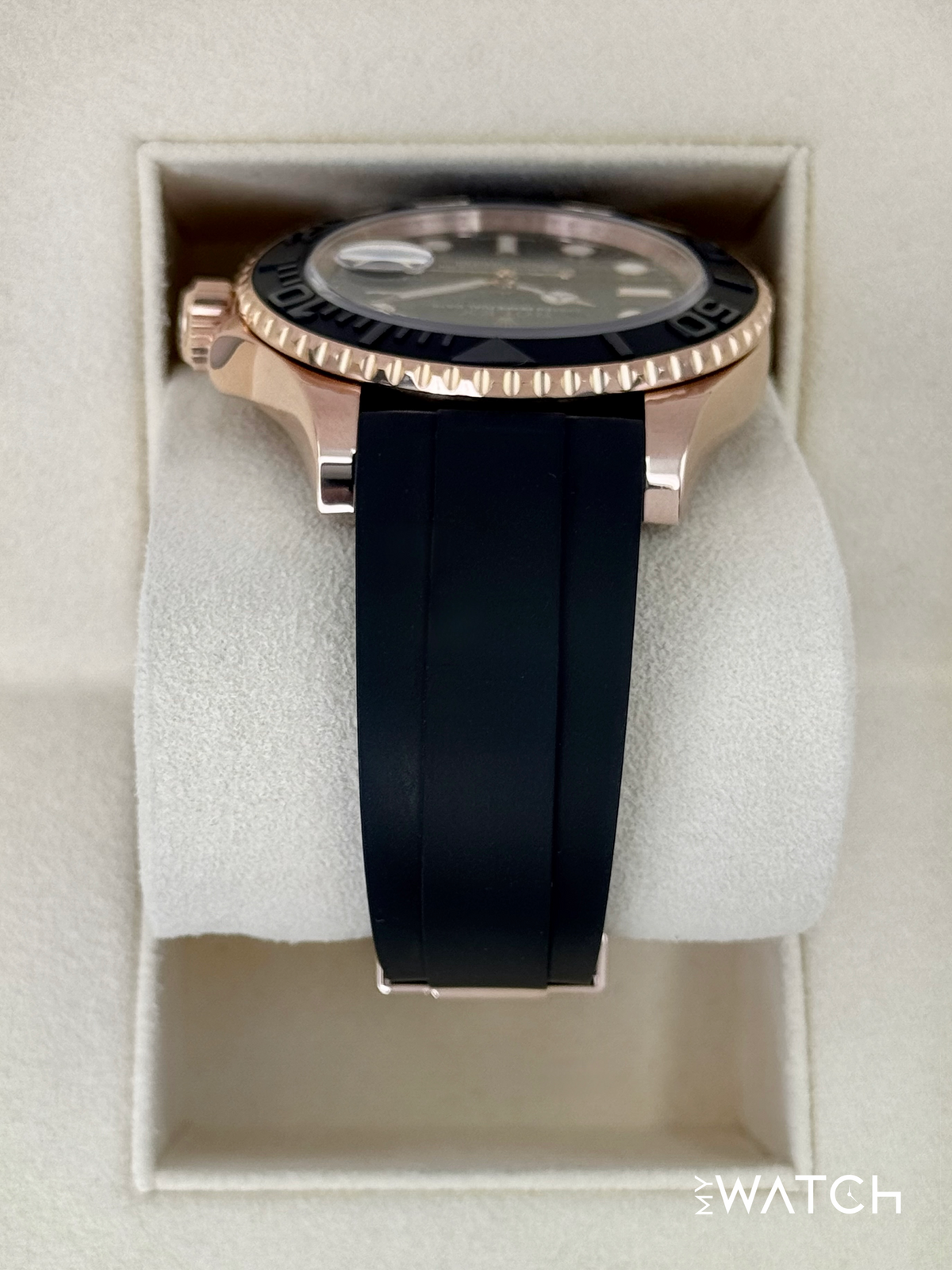 2016 Rolex Yacht-Master 40mm 116655 Rose Gold Oysterflex Black Dial