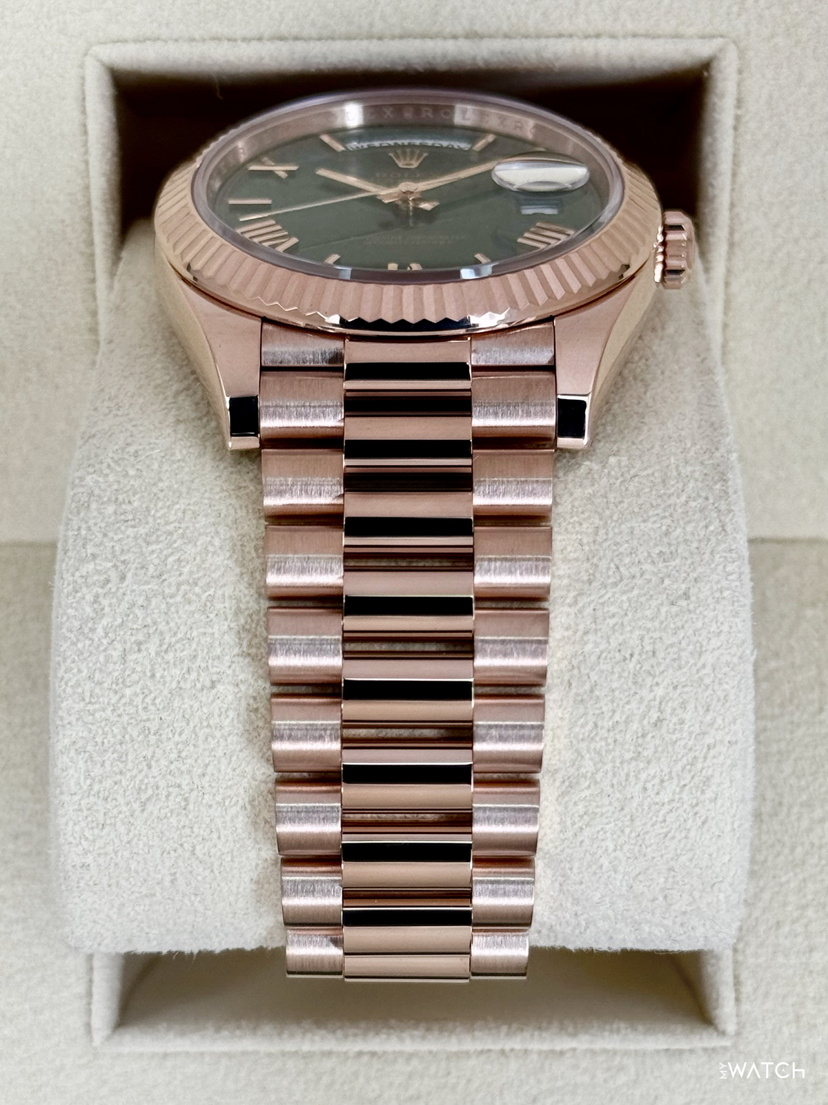 2025 Rolex Day-Date 40mm 228235 Presidential Rose Gold Olive Dial