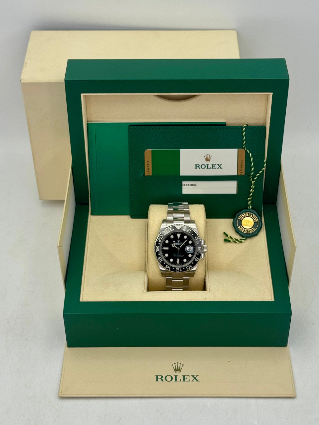 2018 Rolex GMT-Master II 40mm 116710LN Stainless Steel Black Dial