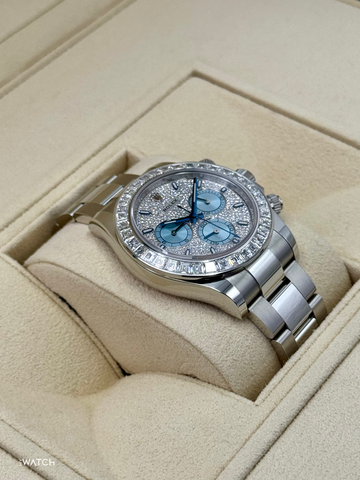 2024 Rolex Daytona 40mm 126576TBR Platinum Diamond Bezel Diamond Paved Dial