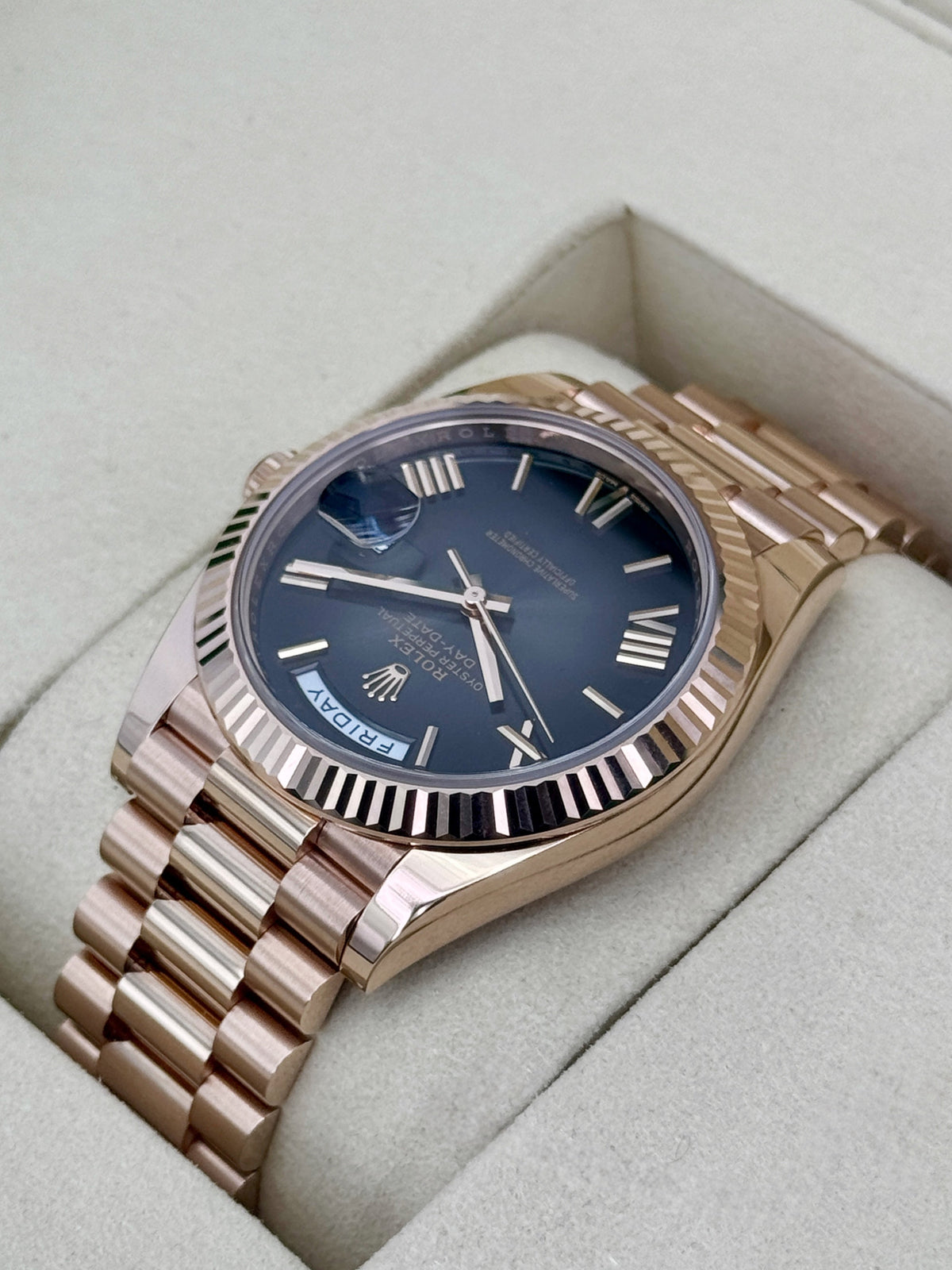2025 Rolex Day-Date 40mm 228235 Presidential Slate Ombre Dial