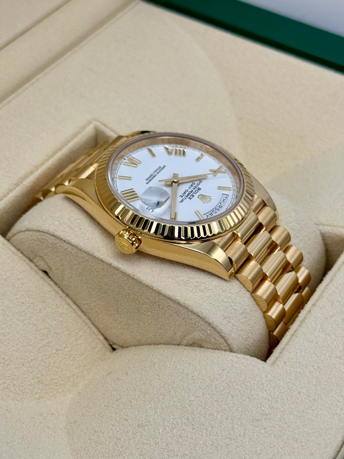 2023 Rolex Day-Date 40mm 228238 Presidential White Dial