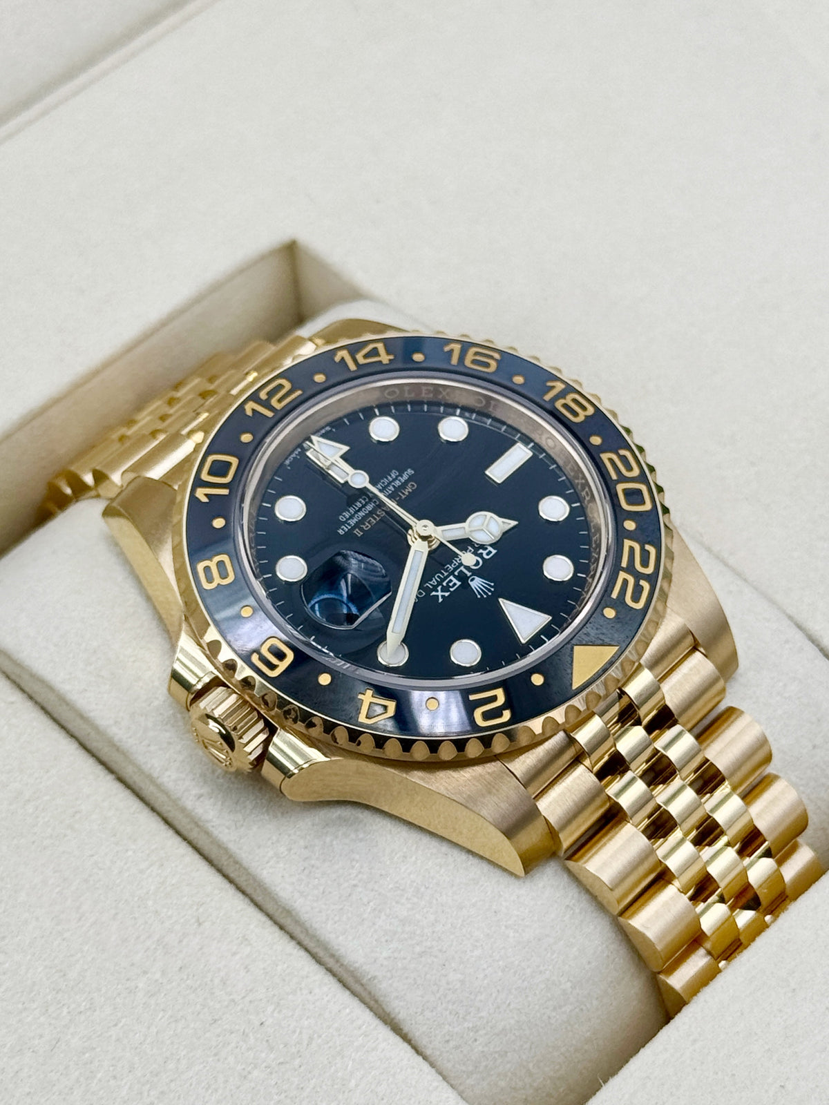 NEW 2025 Rolex GMT-Master II 40mm 126718GRNR Yellow Gold Jubilee Black Dial