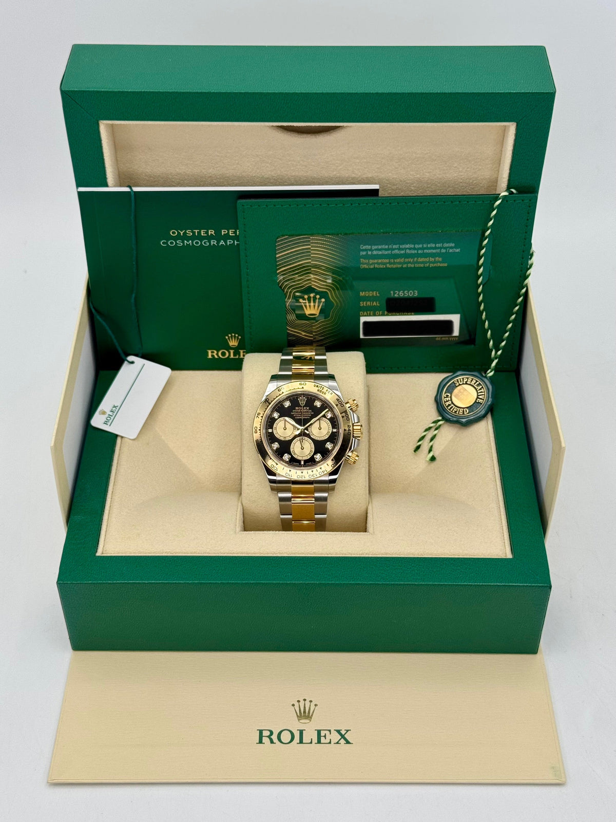 NEW 2025 Rolex Daytona 40mm 126503 Two-Tone Black Diamond Dial