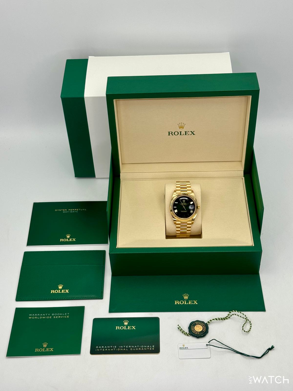 NEW 2026 Rolex Day-Date 40mm 228238 Presidential Green Ombre Dial (STICKERED)