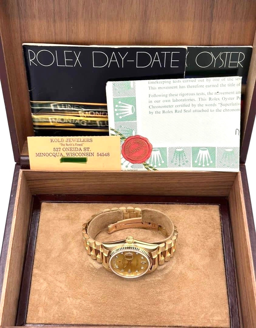 1983 Rolex Day-Date 36mm 18038 Presidential Champagne Diamond Dial