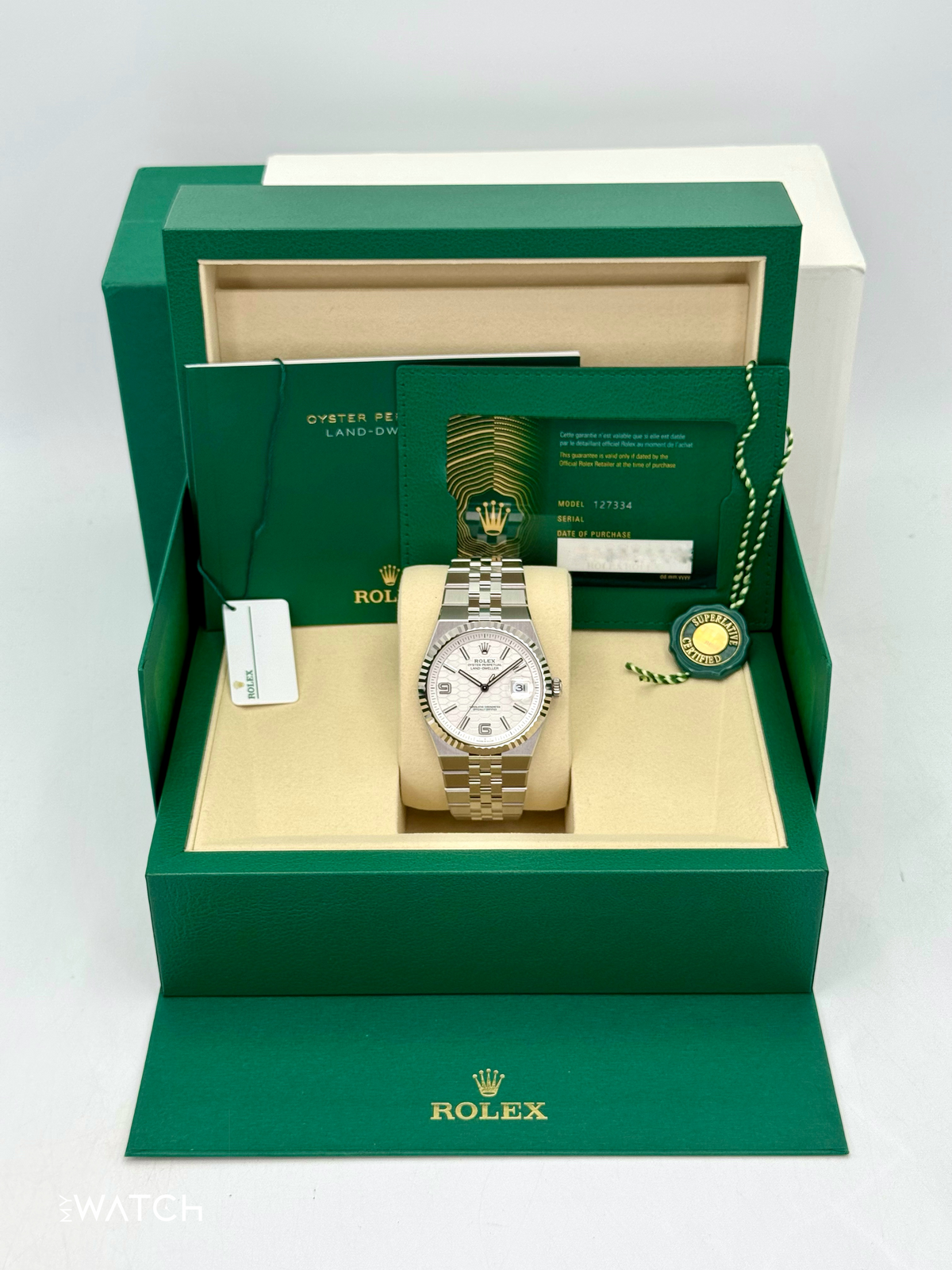NEW 2026 Rolex Land-Dweller 40mm 127334 Stainless Steel Jubilee White Dial