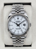 2025 Rolex Datejust 41mm 126334 Stainless Steel Jubilee White Dial