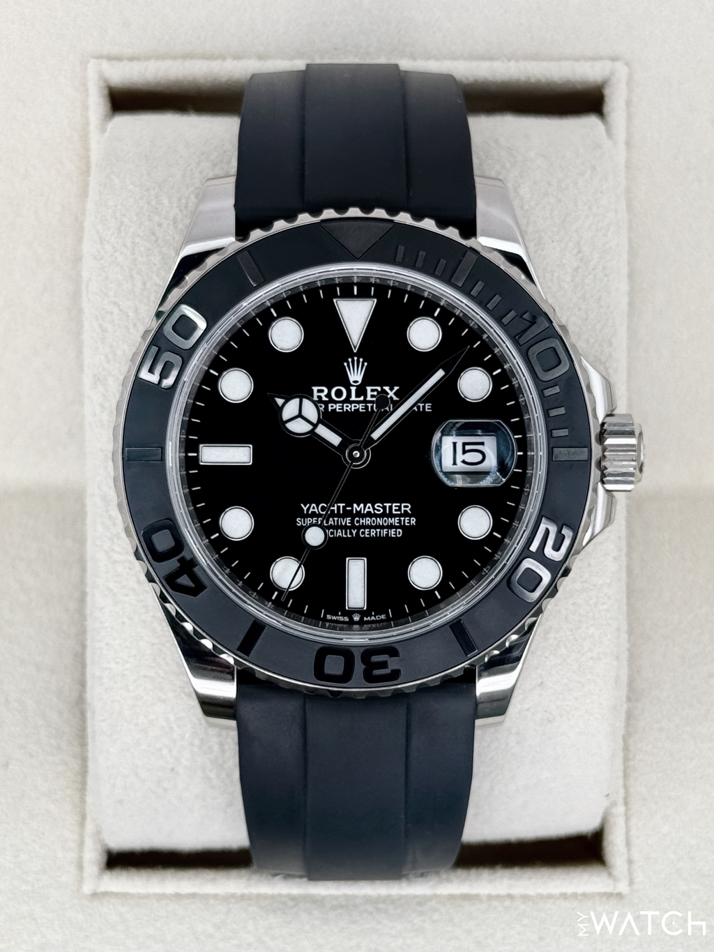 2021 Rolex Yacht-Master 42mm 226659 White Gold Oysterflex Black Dial