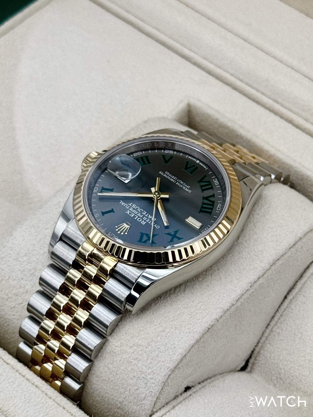 2023 Rolex Datejust 36mm 126233 Two-Tone Jubilee Wimbledon Dial