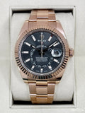 2019 Rolex Sky-Dweller 42mm 326935 Rose Gold Oyster Rhodium Dial
