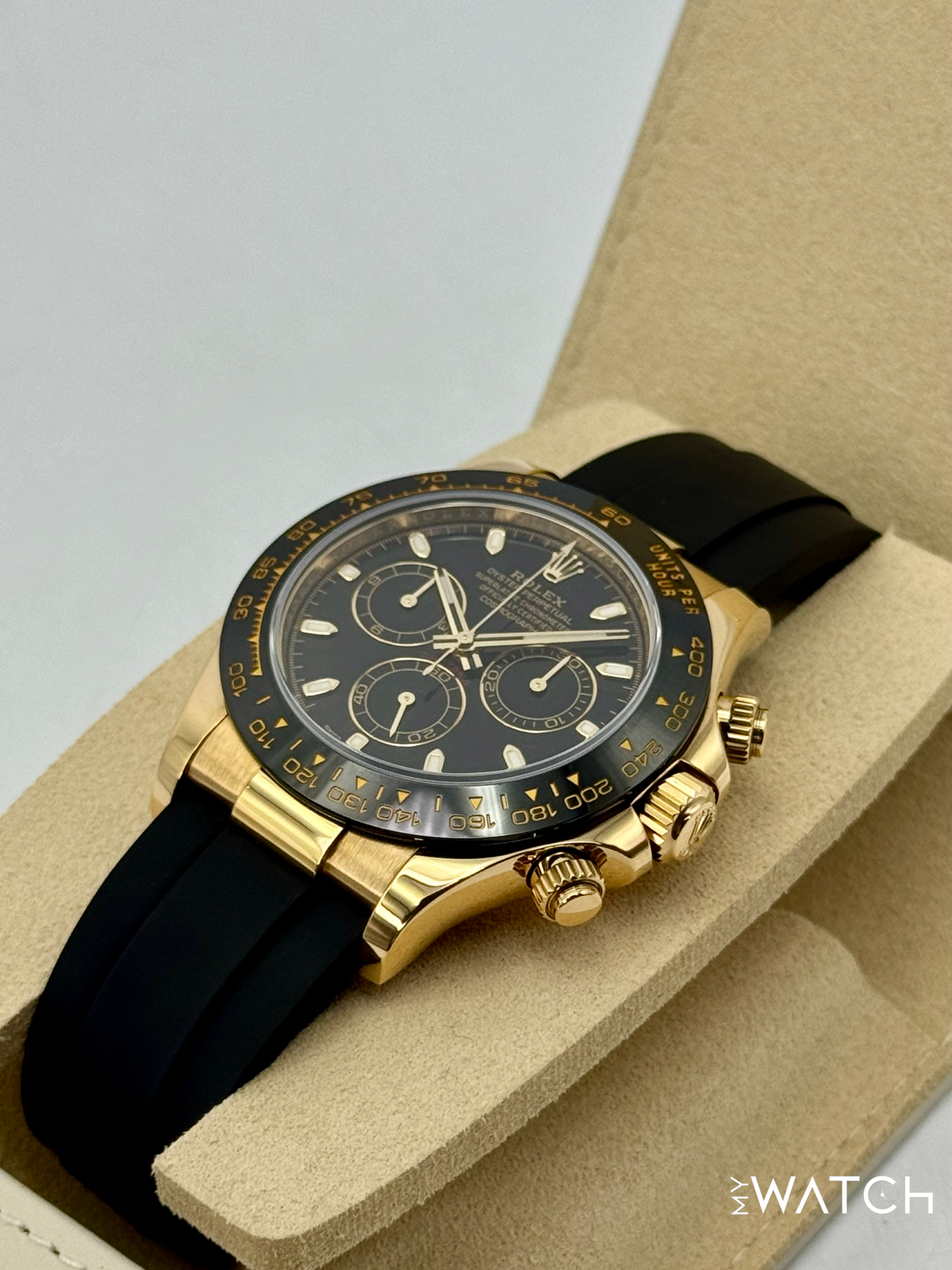 2025 CPO Rolex Daytona 40mm 116518LN Yellow Gold Oysterflex Black Dial (CPO)