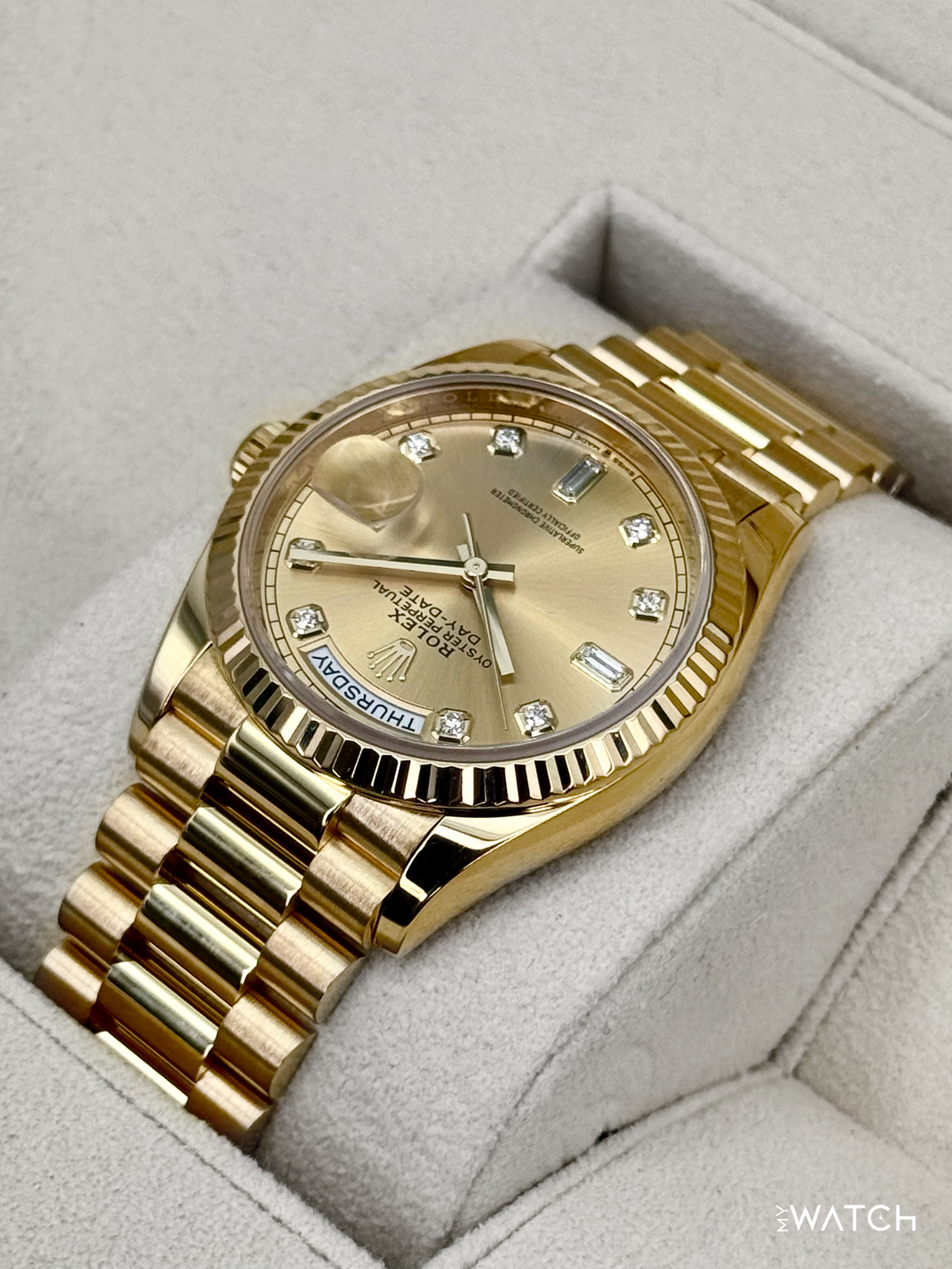 2024 Rolex Day-Date 36mm 128238 Presidential Champagne Diamond Dial