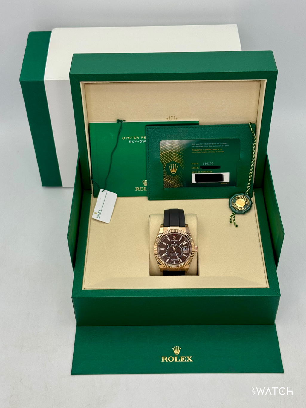 NEW 2026 Rolex Sky-Dweller 42mm 336235 Rose Gold Oysterflex Chocolate Dial (STICKERED)