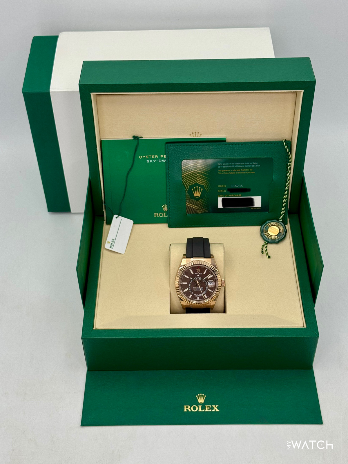 NEW 2026 Rolex Sky-Dweller 42mm 336235 Rose Gold Oysterflex Chocolate Dial (STICKERED)