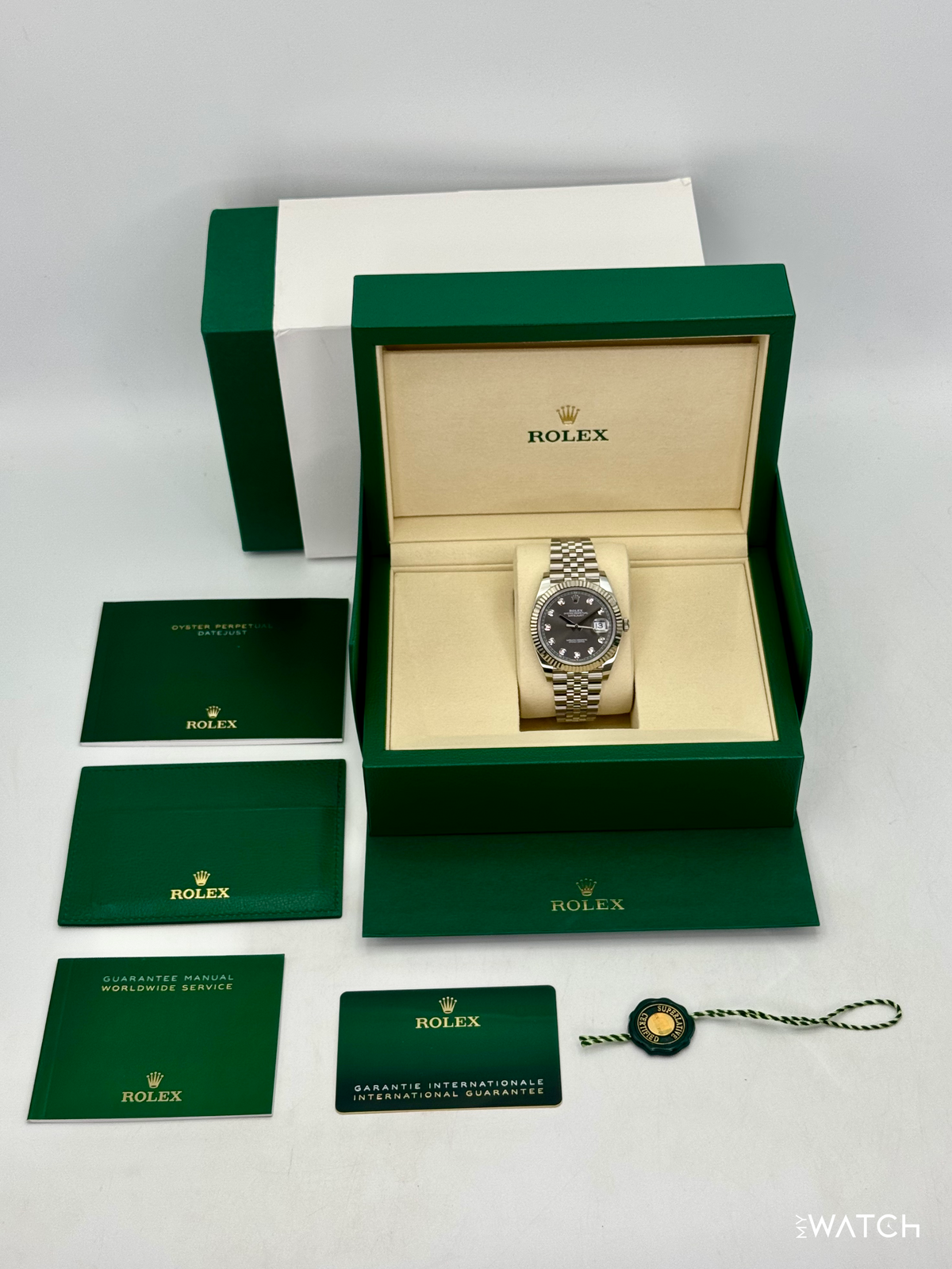 2025 Rolex Datejust 41mm 126334 Stainless Steel Jubilee Rhodium Diamond Dial