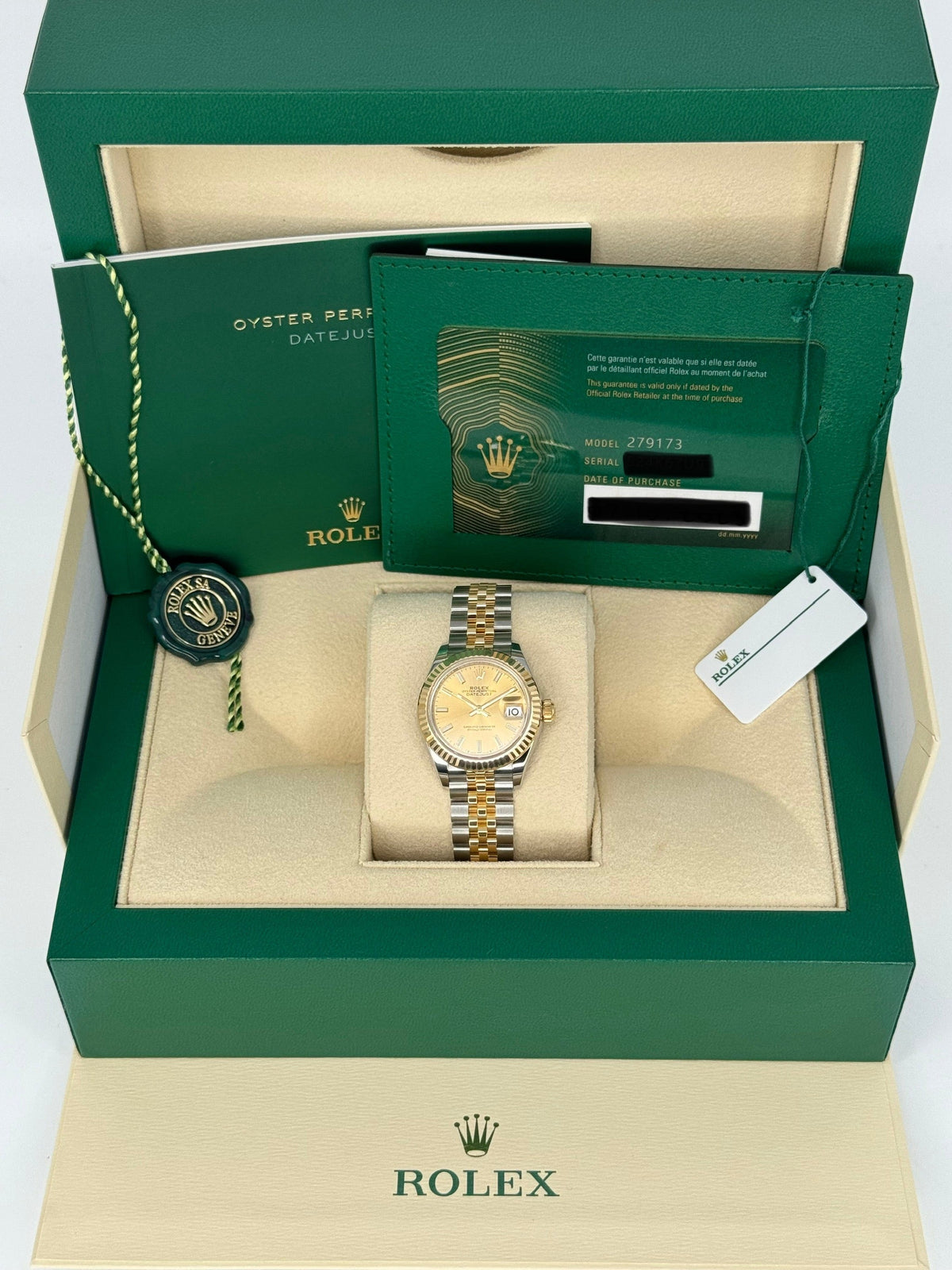 NEW 2025 Rolex Lady Datejust 28mm 279173 Jubilee Champagne Dial