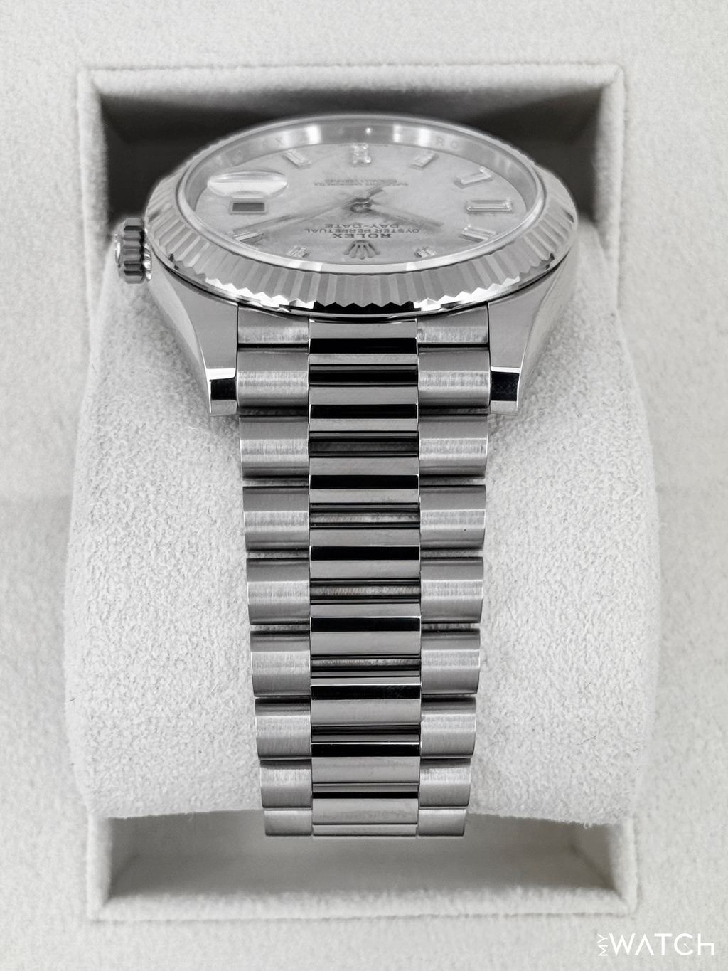 2025 Rolex Day-Date 40mm 228239 Presidential White Gold Meteorite Diamond Dial