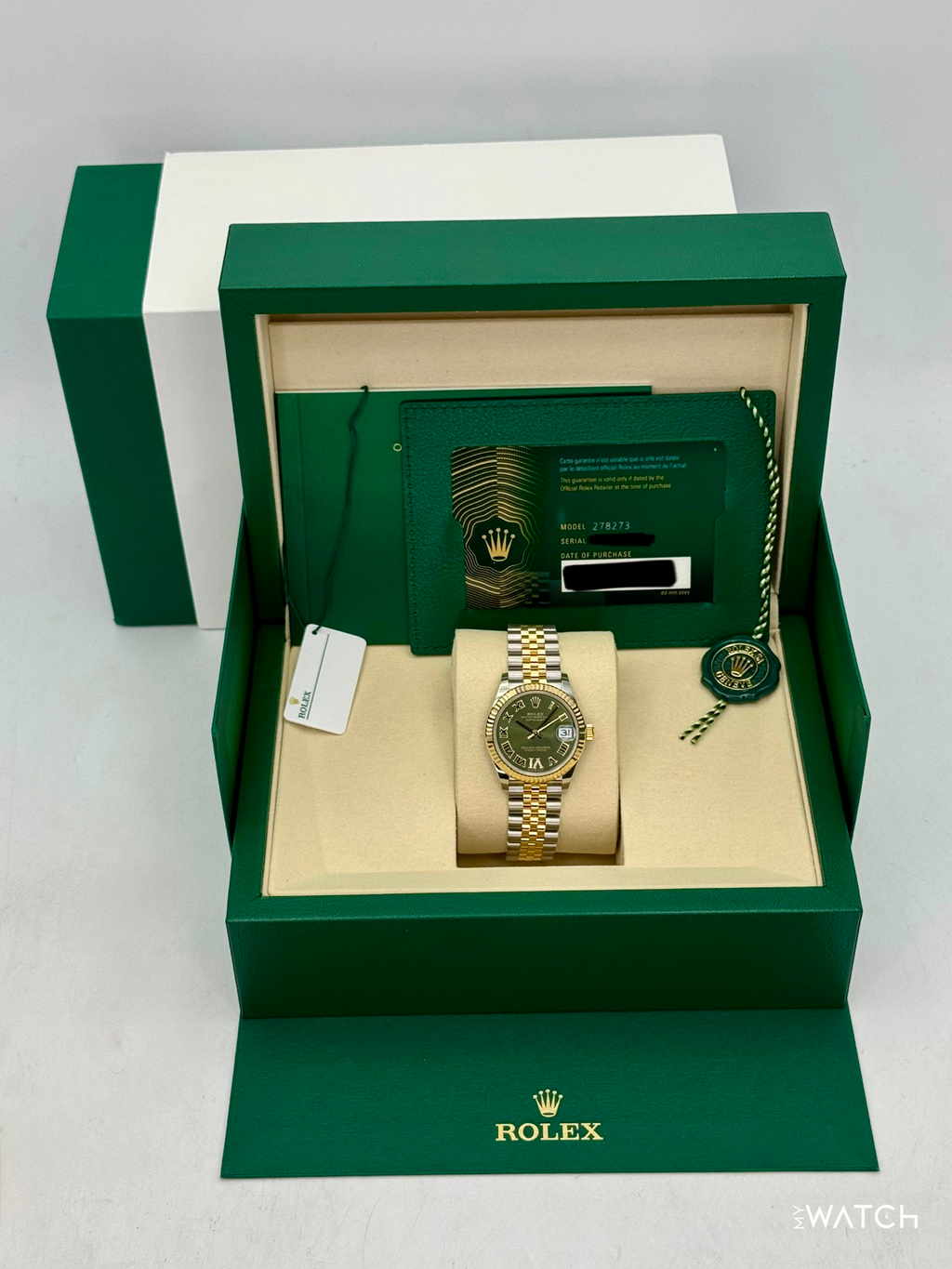 NEW 2026 Rolex Ladies Datejust 31mm 278273 Two-Tone Jubilee Green Dial