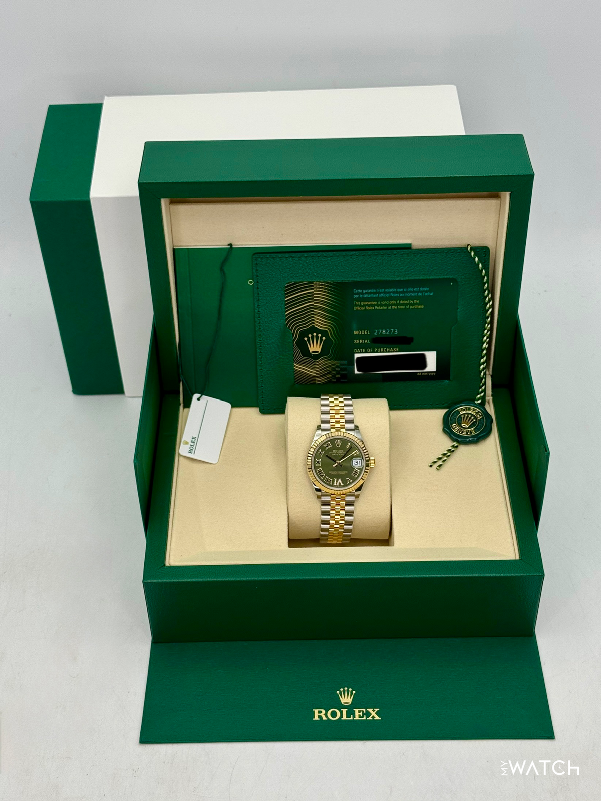 NEW 2026 Rolex Ladies Datejust 31mm 278273 Two-Tone Jubilee Green Dial