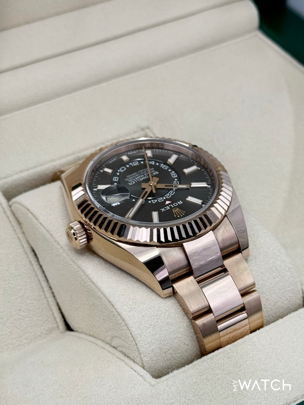 2023 Rolex Sky-Dweller 42mm 326935 Rose Gold Oyster Rhodium Dial