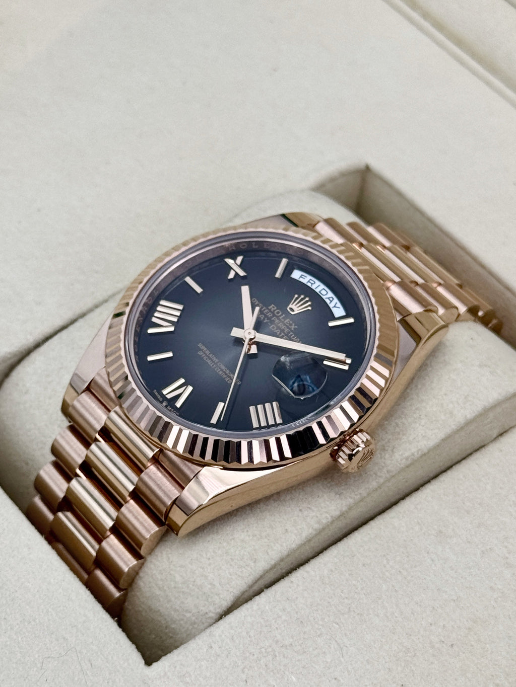 2025 Rolex Day-Date 40mm 228235 Presidential Slate Ombre Dial