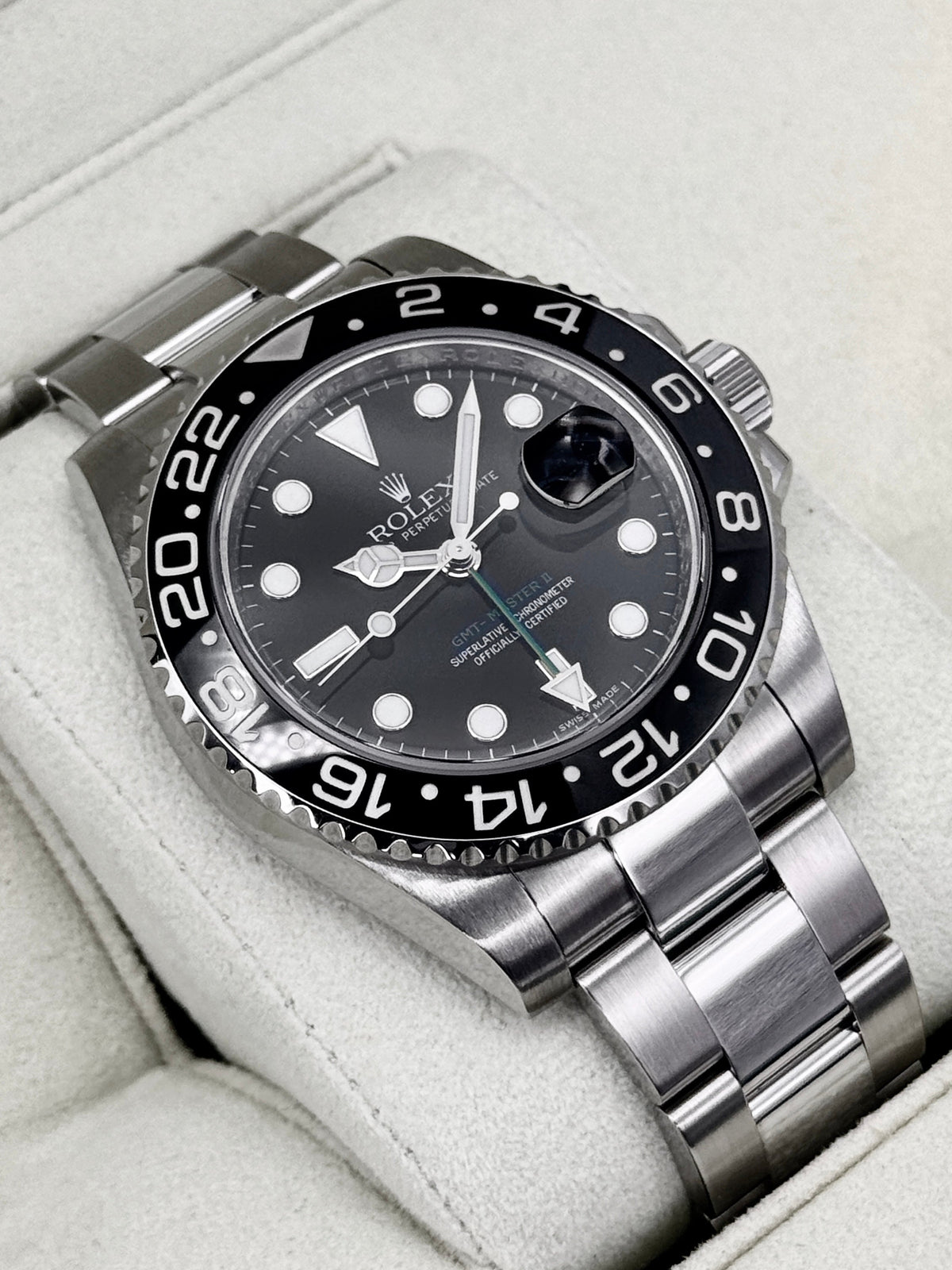 2007 Rolex GMT-Master II 40mm 116710LN Stainless Steel Black Dial (Rolex Service Card)