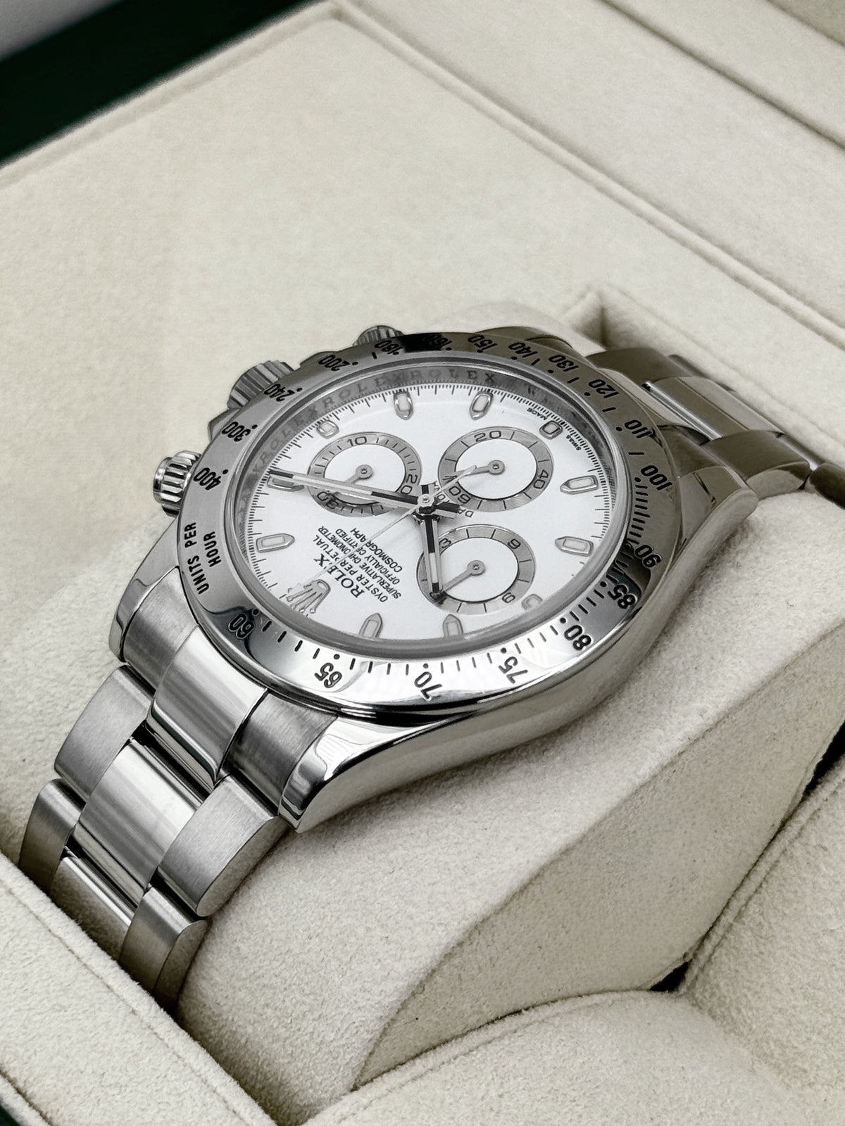 2015 Rolex Daytona 40mm 116520 Stainless Steel White Dial