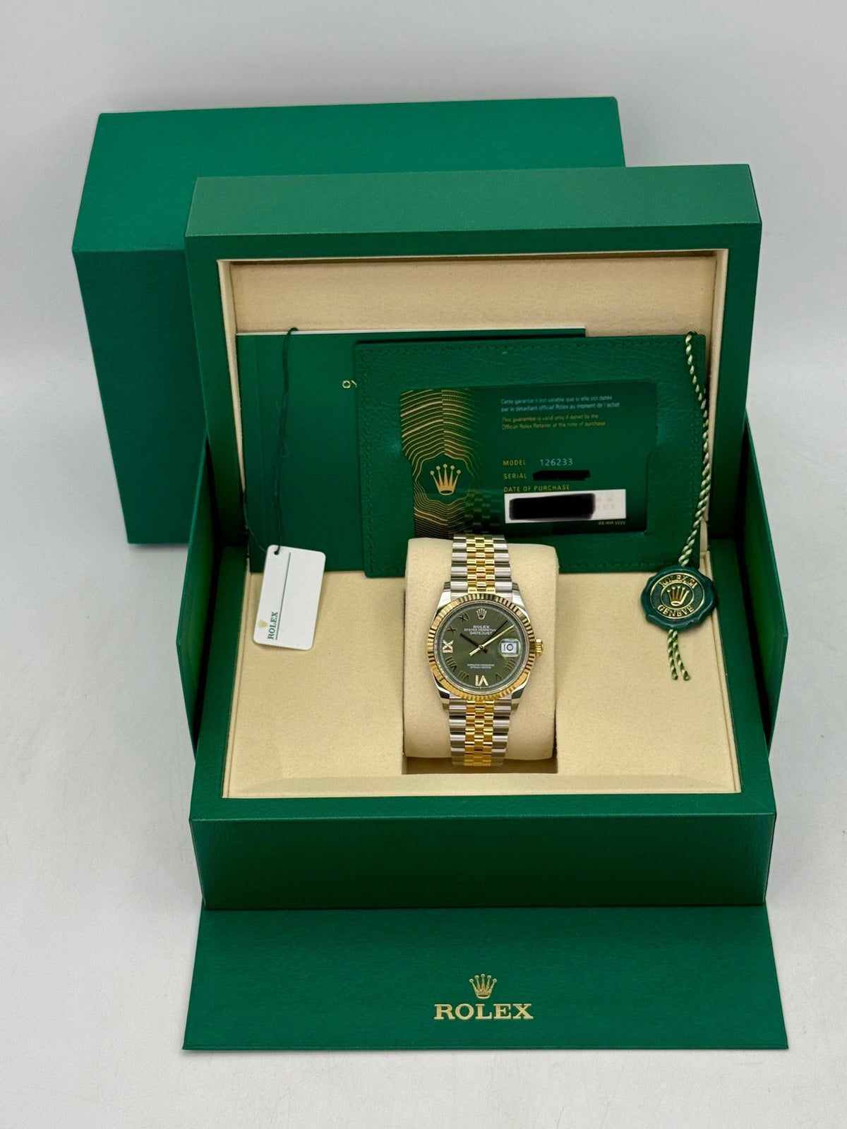 NEW 2026 Rolex Datejust 36mm 126233 Two-Tone Jubilee Green Diamond Dial