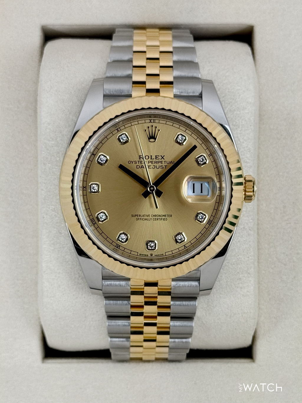 NEW 2026 Rolex Datejust 41mm 126333 Two-Tone Jubilee Champagne Diamond Dial